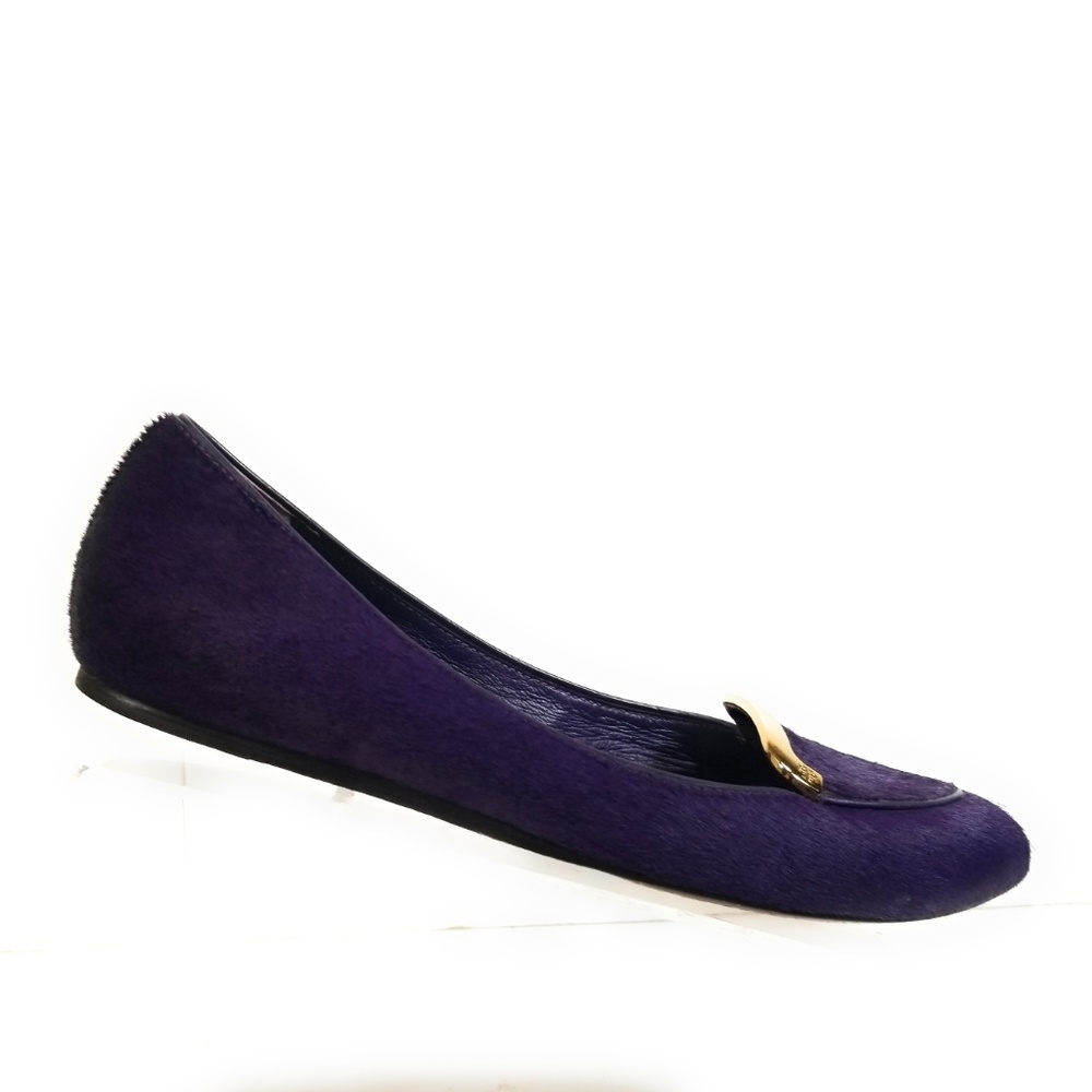Tory Burch Jess Women Purple Calf Hair Loafers 8 M - Picture 5 of 8